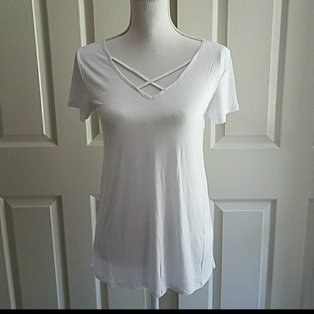 White Strappy Basic Tee